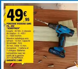 E.Leclerc PERCEUSE VISSEUSE SANS FIL, 20V SCHEPPACH offre