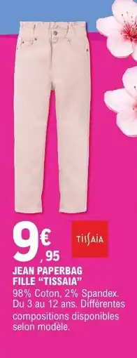 E.Leclerc JEAN PAPERBAG FILLE 'TISSAIA' offre