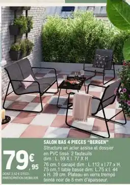 E.Leclerc SALON BAS 4 PIECES “BERGEN” offre