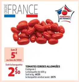 Auchan Tomates Cerises Allongées offre
