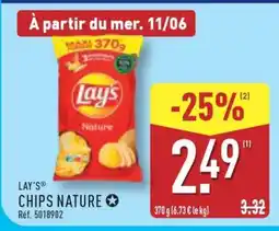 ALDI LAY'S CHIPS NATURE offre
