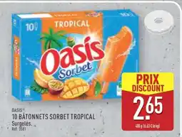 ALDI OASIS 10 BÂTONNETS SORBET TROPICAL offre