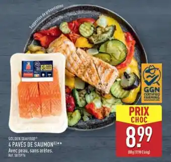 ALDI GOLDEN SEAFOOD 4 PAVÉS DE SAUMON offre