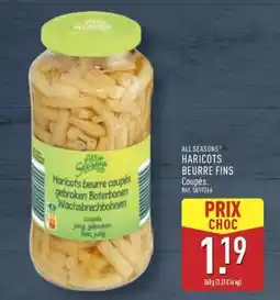 ALDI ALL SEASONS HARICOTS BEURRE FINS offre