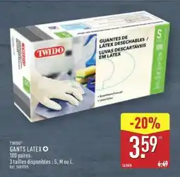 ALDI TWIDO GANTS LATEX offre