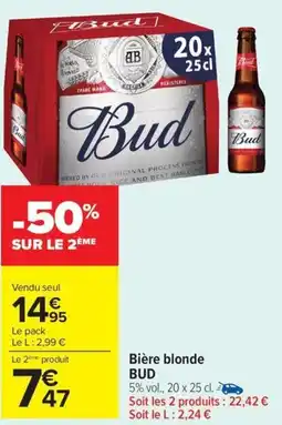 Carrefour Market BUD Bière blonde offre