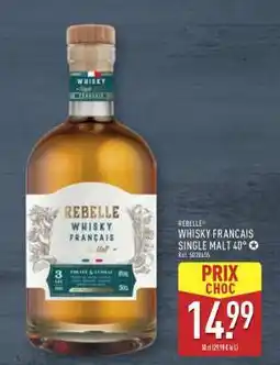 ALDI REBELLE WHISKY FRANCAIS SINGLE MALT 40° offre