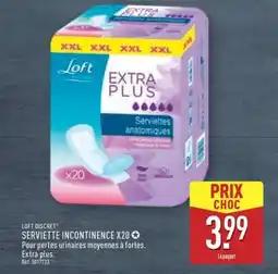 ALDI LOFT DISCRET SERVIETTE INCONTINENCE X20 offre