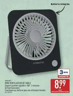 ALDI AMBIANO MINI VENTILATEUR DE TABLE offre