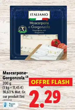 Lidl Mascarpone gorgonzola offre