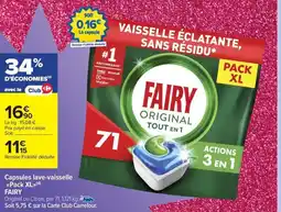 Carrefour Market FAIRY Capsules lave-vaisselle pack xl offre