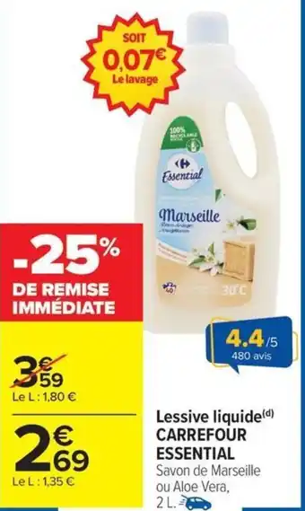 Carrefour Market CARREFOUR ESSENTIAL Lessive liquide offre