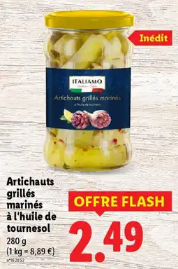 Artichauts grillés marinés à l'huile de tournesol