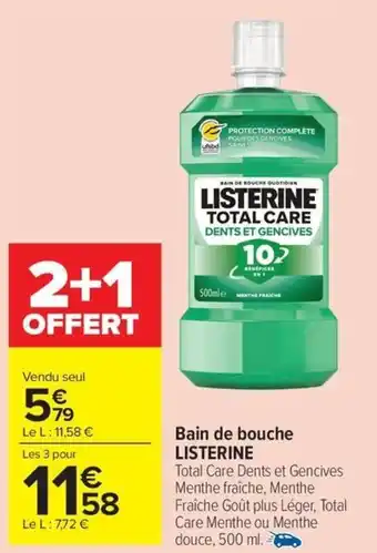 Carrefour Market LISTERINE Bain de bouche offre