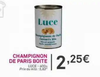Champignon de paris boite