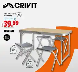 Lidl Table et tabourets de camping offre