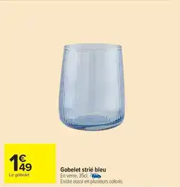 Carrefour Market Gobelet strié bleu offre