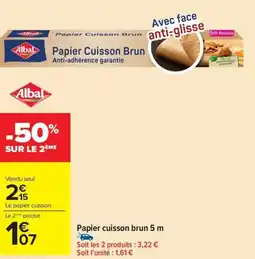 Carrefour Market ALBAL Papier cuisson brun 5 m offre