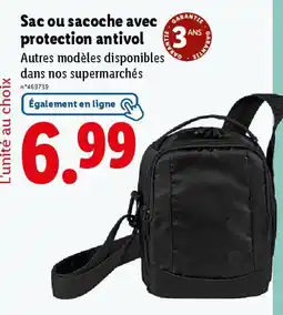 Lidl Sac ou sacoche avec protection antivol offre