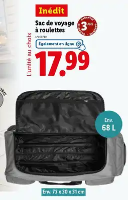 Lidl Sac de voyage à roulettes offre