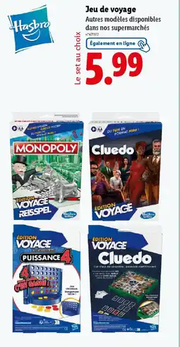 Lidl Jeu de voyage offre