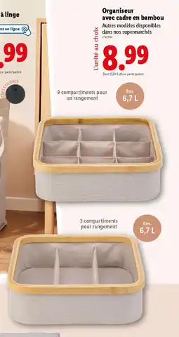 Lidl Organiseur avec cadre en bambou offre