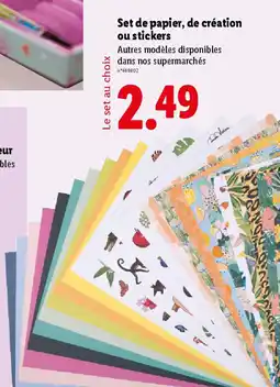 Lidl Set de papier de création ou stickers offre