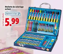 Lidl Mallette de coloriage enfant offre