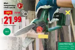 Lidl Mini tronçonneuse à bois sans fil offre