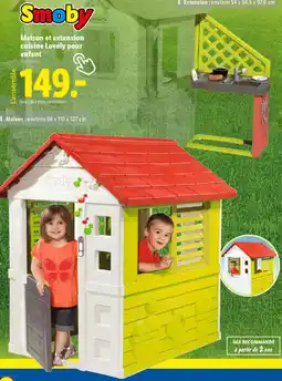 Lidl Smoby Maison et extension cuisine lovely pour enfant offre