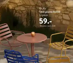 Casa OLAV Table pliante bistrot offre