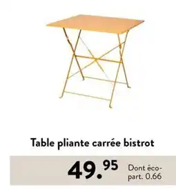 Casa Table pliante carrée bistrot offre