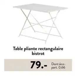 Casa Table pliante rectangulaire bistrot offre