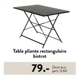 Casa Table pliante rectangulaire bistrot offre