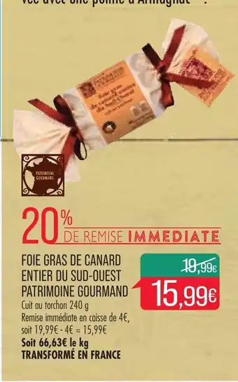 Match Foie gras de canard entier du Sud-Ouest Patrimoine Gourmand offre