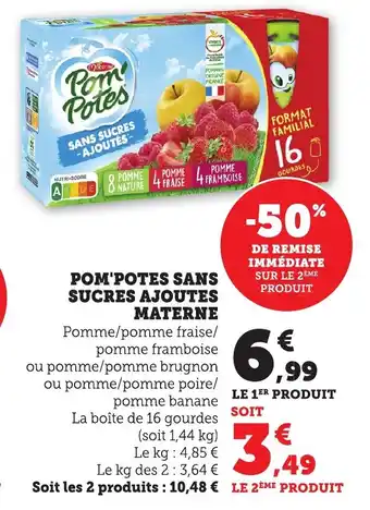 Bi1 Pom'potes sans sucres ajoutes materne offre