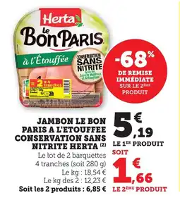 Bi1 Jambon le bon paris a l'etouffee conservation sans nitrite herta offre