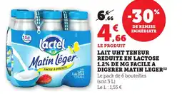 Bi1 Lait uht teneur reduite en lactose 1.2% de mg facile a digerer matin leger offre