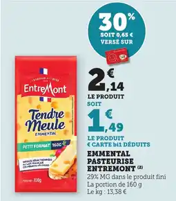 Bi1 Emmental pasteurise entremont offre