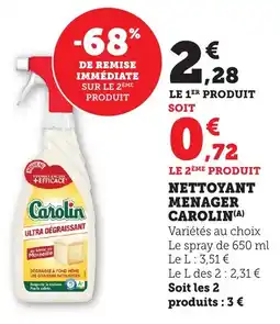 Bi1 Nettoyant menager carolin offre