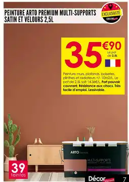 Décor Discount Arto Peinture Arto Premium Multi-Supports Satin et Velours 2,5L offre