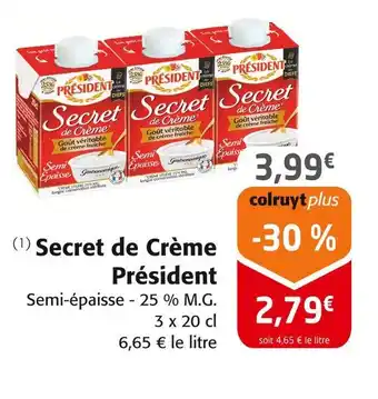 Colruyt Président Secret de Crème offre