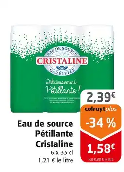Colruyt Cristaline Eau de source Pétillante offre