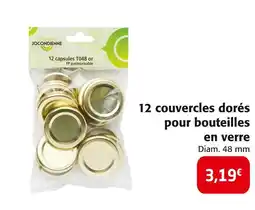 Colruyt Jocondienne 12 couvercles dorés pour bouteilles en verre offre