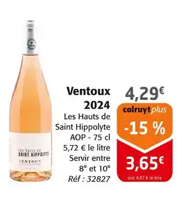 Colruyt Les Hauts de Saint Hippolyte Ventoux 2024 offre