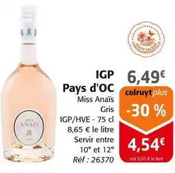 Colruyt Miss Anaïs Igp pays d'oc offre