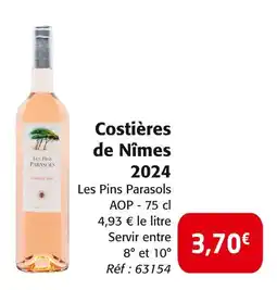 Colruyt LES PINS PARASOLS Costières de nîmes 2024 offre
