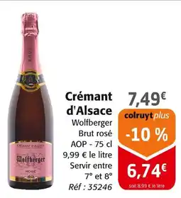 Colruyt WOLFBERGER Crémant d'alsace offre