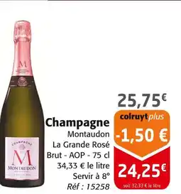 Colruyt Montaudon Champagne la grande rosé offre