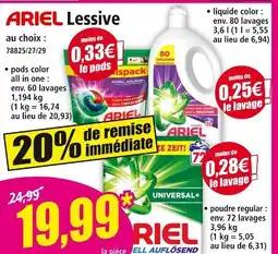 Norma ARIEL Lessive offre